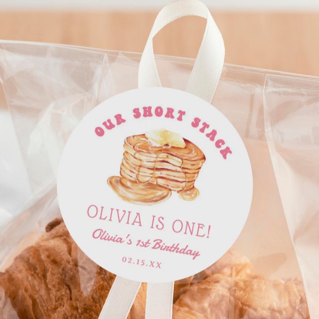 Sticker Rond Petite Pancake Petit-déjeuner Anniversaire (Créateur téléchargé)