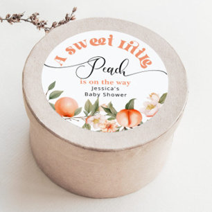 Sticker Rond Petite pêche est sur le chemin baby shower