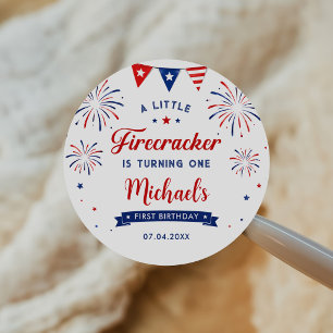 Sticker Rond Petite Pétard 4 Juillet 1er Anniversaire