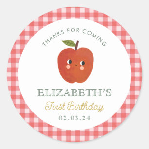 Sticker Rond Petite pomme sucrée premier anniversaire