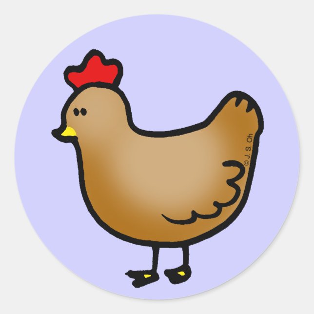 Sticker Rond Petite poule (Devant)