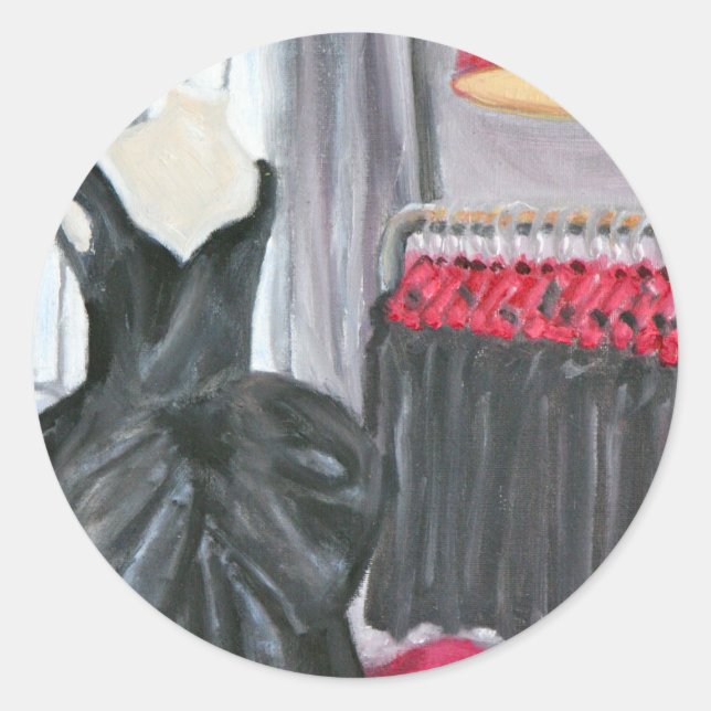 Sticker Rond "Petite robe noire" (Devant)