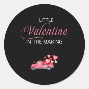Sticker Rond Petite Saint-Valentin en devenir Rose Fête de la S