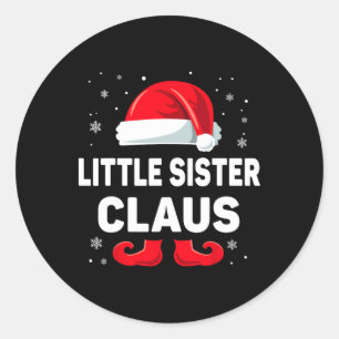 Sticker Rond Petite Soeur Claus Noël Correspondant Famille Grou