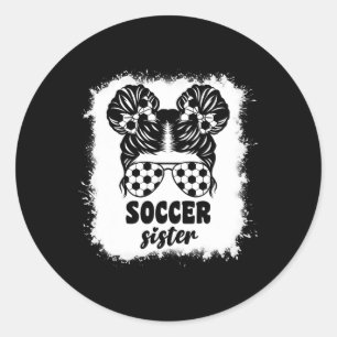 Sticker Rond Petite soeur de foot fière pour les filles Byby En