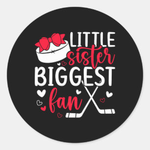 Sticker Rond Petite Soeur De Hockey Soeur D'Un Joueur De Hockey