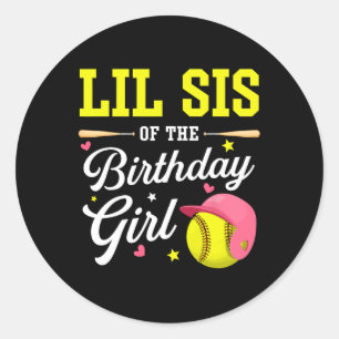 Sticker Rond Petite Sœur De La Fille De L'anniversaire Joueur S