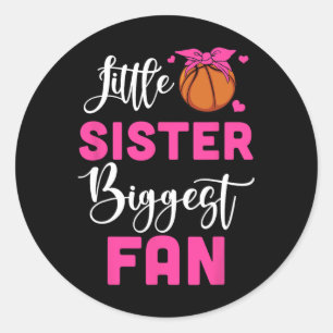 Sticker Rond Petite soeur plus grand fan Bysketbyll fille