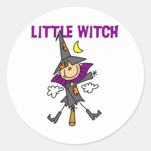 Sticker Rond Petite Sorcière Halloween