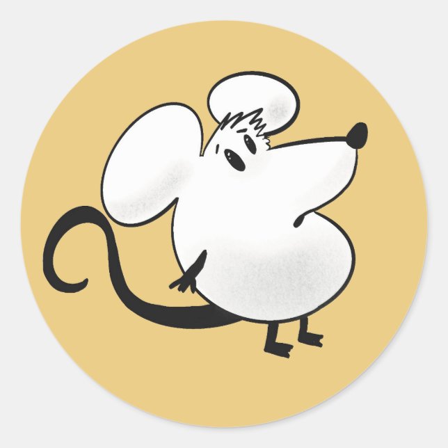 Sticker Rond Petite souris (Devant)