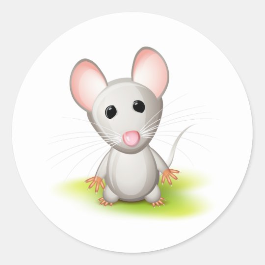 Sticker Rond Petite Souris Grise Zazzle Fr