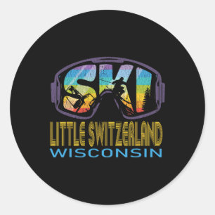 Sticker Rond Petite Suisse du Wisconsin vacances de ski