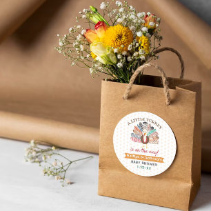 Sticker Rond Petite Turquie En Route ! Baby shower de Thanksgiv