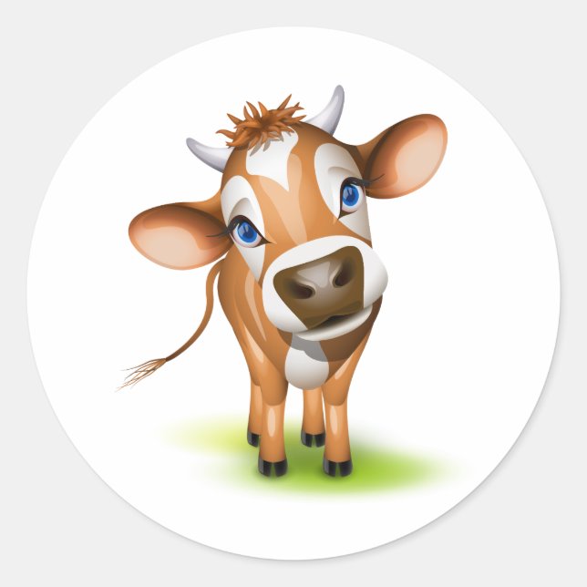Sticker Rond Petite vache à maillot (Devant)