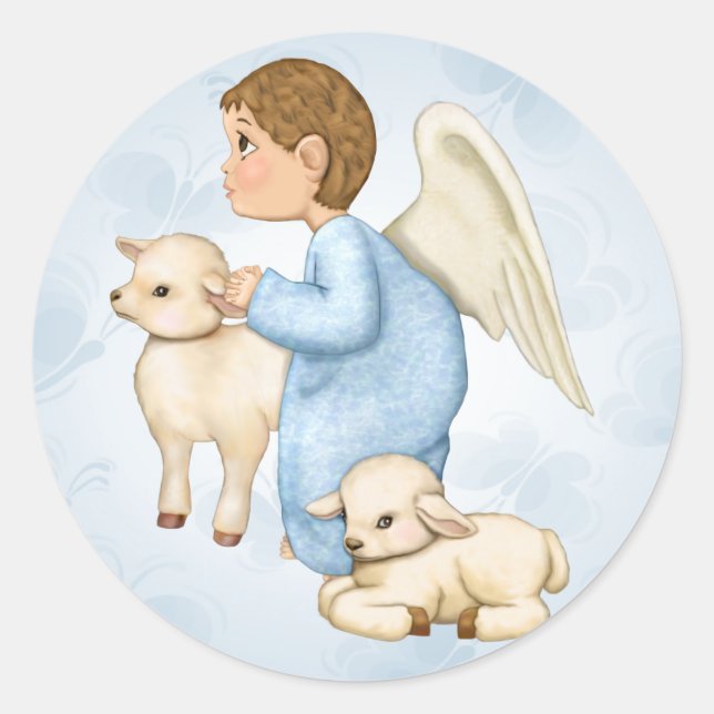Sticker Rond Petites bénédictions Angel Boy (Devant)
