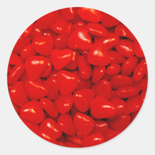 Sticker Rond Petites bonbons de coeur rouge