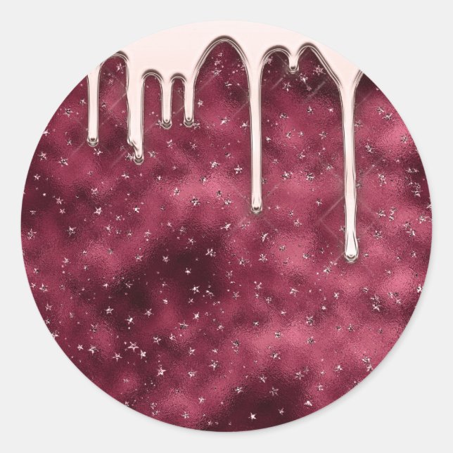 Sticker Rond Petites bougies Bougies Bourgogne Parties scintill (Devant)