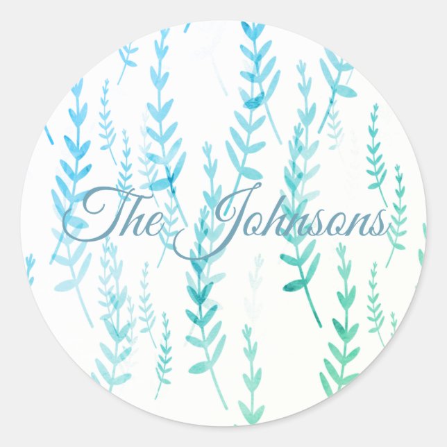 Sticker Rond Petites brindilles avec Feuilles (Devant)