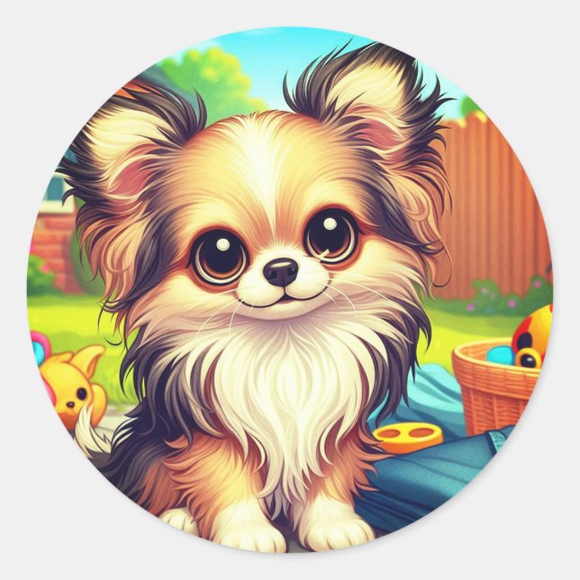 Sticker Rond "Petites pattes, Grand Jeu !" (Devant)