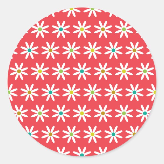 Sticker Rond Petits points de marguerite II (Devant)