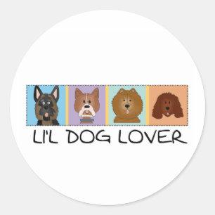Sticker Rond Petits t-shirts et cadeaux Amoureux de les chiens