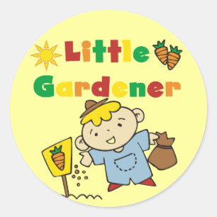 Sticker Rond Petits T-shirts et cadeaux de jardinier de garçon