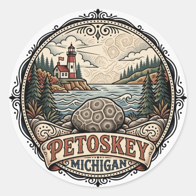Sticker Rond Petoskey États-Unis (Devant)