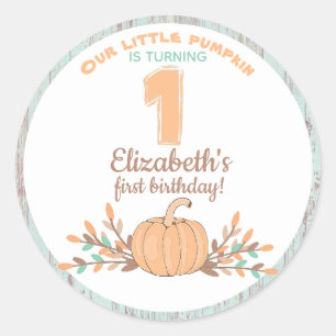 Sticker Rond Peu d'anniversaire rustique d'automne de