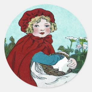 Sticker Rond Peu d'autocollant rouge de capuchon