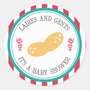 Sticker Rond Peu d'autocollants de baby shower de cirque