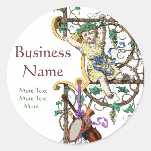 Sticker Rond Peu de cupidon allemand de vin du Rhin la Moselle