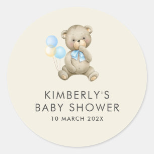 Sticker Rond peut attendre un baby shower