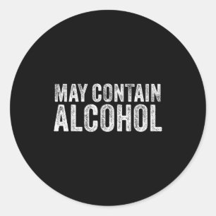 Sticker Rond Peut contenir de l'alcool Boire de la bière au goû