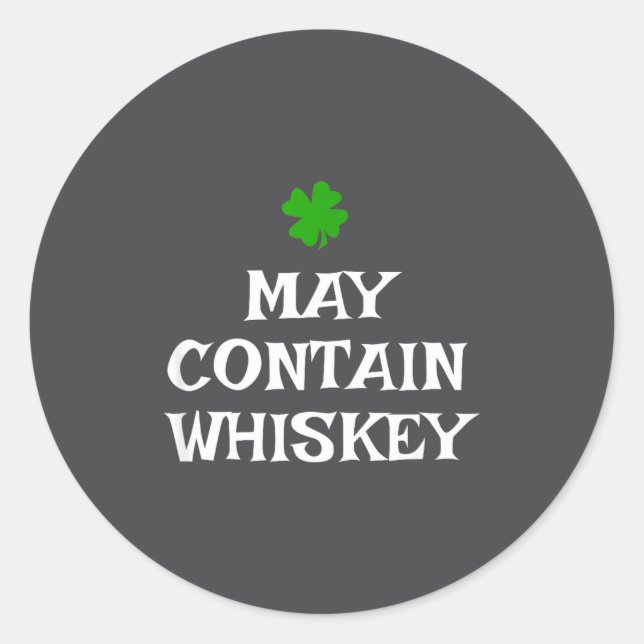 Sticker Rond Peut contenir du whisky Saint-Patrick buvant Iris (Devant)