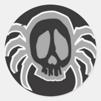 Sticker Rond peut être médaillon de crâne spyder