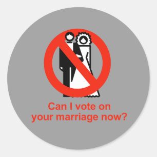 Sticker Rond Peut le vote d'I sur votre mariage maintenant