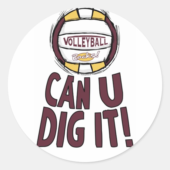 Sticker Rond Peut-On Le Creuser Volleyball (Devant)