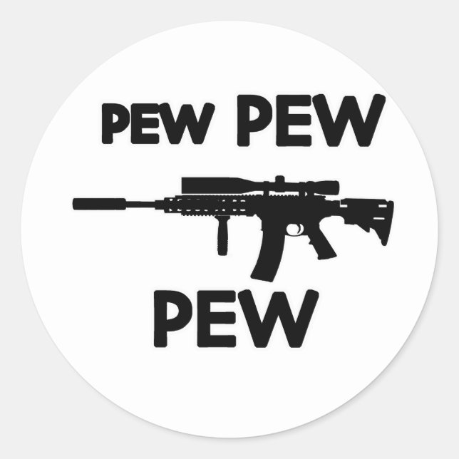 Sticker Rond Pew pew gun (Devant)