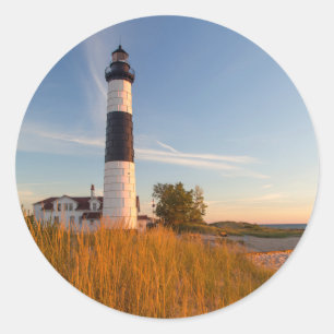 Sticker Rond Phare Big Sable Point Sur Le Lac Michigan 3