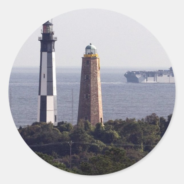 Sticker Rond Phare de Cape Henry (Devant)