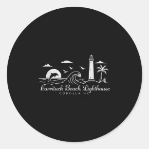 Sticker Rond Phare de Currituck Beach Corolla Caroline du Nord