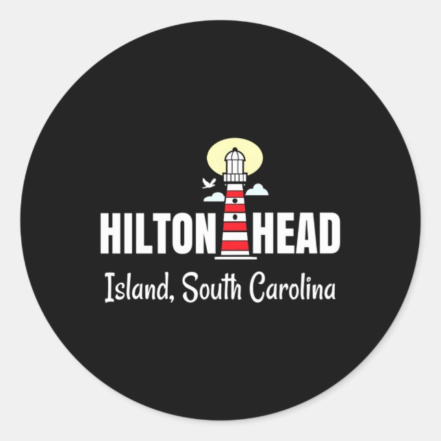 Sticker Rond Phare de la Caroline du Sud Hilton Head Island (Devant)