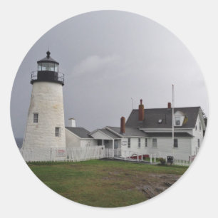 Sticker Rond Phare de point de Pemaquid, Maine