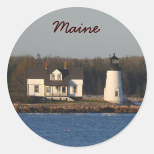 Sticker Rond Phare de Prospect Harbour - Maine