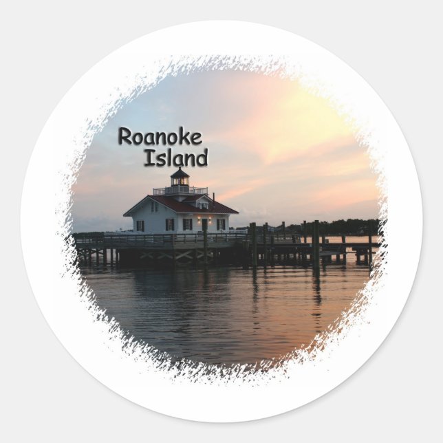 Sticker Rond Phare de Roanoke Island (Devant)