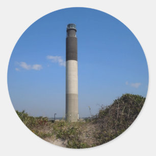Sticker Rond Phare d'Oak Island, Caroline du Nord