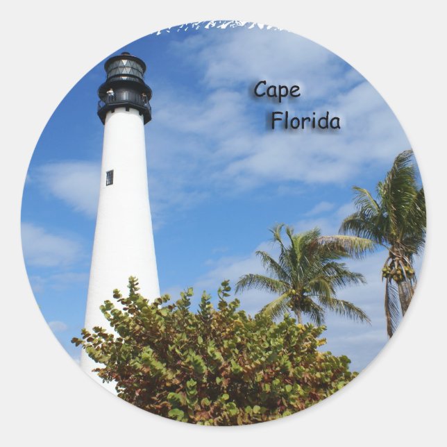 Sticker Rond Phare du Cap Florida (Devant)