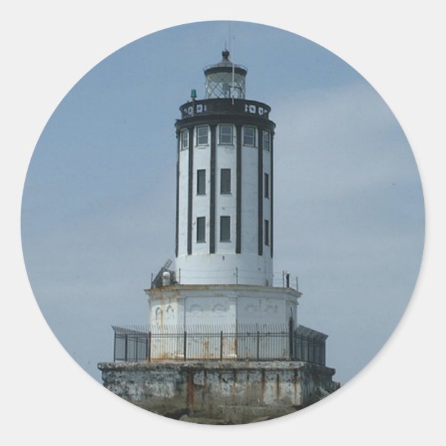 Sticker Rond Phare du port de Los Angeles (Devant)