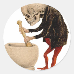 Sticker Rond Pharmacie squelettique