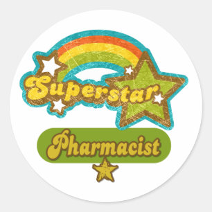 Sticker Rond Pharmacien Superstar